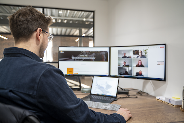 Sales team in a virtual meeting 