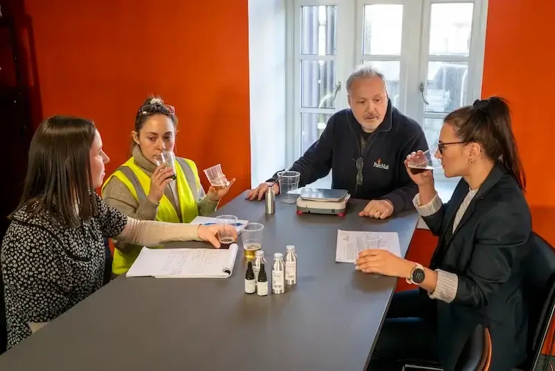 Head of Innovation demonstrating samples