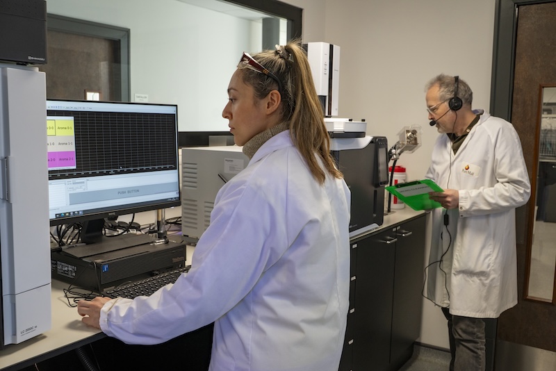 Innovation Team working with flavour analysis equipment